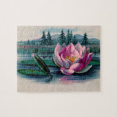 Vintage Rosa Lotus-Blume Puzzle (Horizontal)