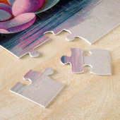 Vintage Rosa Lotus-Blume Puzzle (Seite)