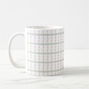 Vintage rosa Lotusrebe Floralborder nahtlos Kaffeetasse