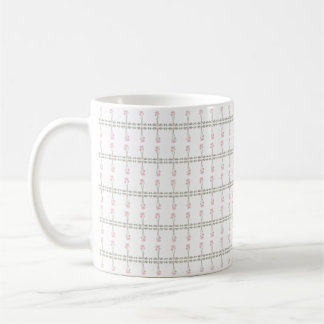 Vintage rosa Lotusrebe Floralborder nahtlos Kaffeetasse
