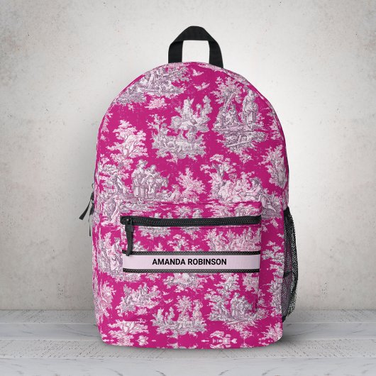 Vintage Rosa-Magentoilette Bedruckter Rucksack