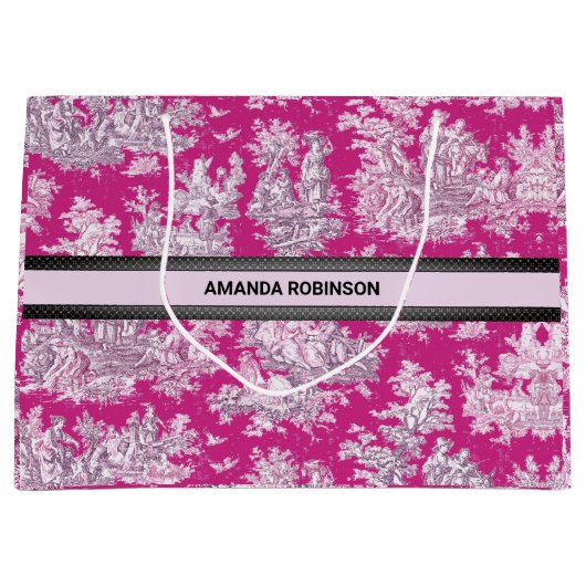 Vintage Rosa-Magentoilette Große Geschenktüte (Vorderseite)