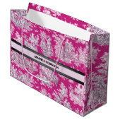 Vintage Rosa-Magentoilette Große Geschenktüte (Vorderseite Schrägansicht)