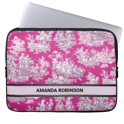 Vintage Rosa-Magentoilette Laptopschutzhülle (Vorderseite)