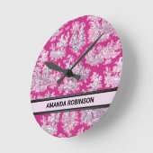 Vintage Rosa-Magentoilette Runde Wanduhr (Winkel)
