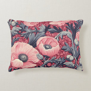 Vintage-Rosa-Mohn-Blumen Dekokissen