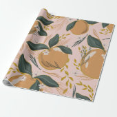 "Vintage Rosa Muster | Retro Geschenkverpackung Geschenkpapier (Ungerollt)