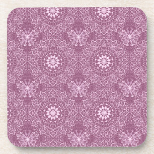 Vintage-Rosa-Muster Untersetzer