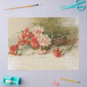 Vintage rosa Nelken mit Skriptdecoup  Seidenpapier (Basteln)