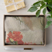 Vintage rosa Nelken mit Skriptdecoup  Seidenpapier (Geschenk)