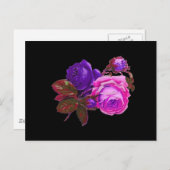 Vintage Rosa Neon Rose - Geschenke Postkarte (Vorne/Hinten)