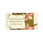 Vintage Rosa Oleander Blume Hochzeitslabel Adressaufkleber (Vorne)