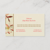 Vintage Rosa Oleander-Blume Visitenkarte (Rückseite)