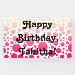 Vintage rosa Ombre-Polka-Dots-Gradient Banner