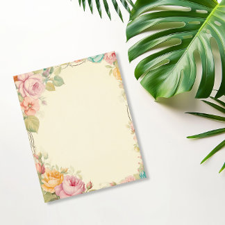 Vintage rosa orangefarbene Rosen Scrapbook Papier