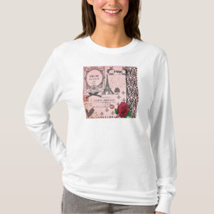 Vintage rosa Paris-Collage T-Shirt