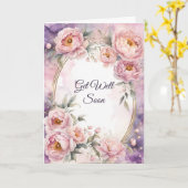 Vintage Rosa-Peak-Oval-Rahmen Karte (Gelbe Blume)