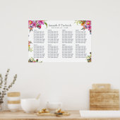 Vintage Rosa Peonies Hochzeitstabelle Poster (Küche)