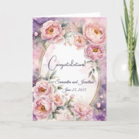 Vintage Rosa-Peony-Oval-Rahmen-Hochzeit