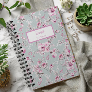 Vintage-Rosa personalisiertes Notizbuch