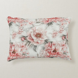 Vintage rosa Pfingstrosen Aquarell Dekokissen