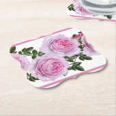Vintage rosa Pfingstrosen Untersetzer (angewinkelt)