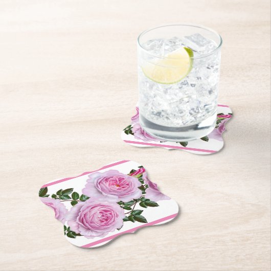 Vintage rosa Pfingstrosen Untersetzer (Vor Ort)