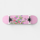 Vintage Rosa-Polka-Punkte Skateboard (Horizontal)
