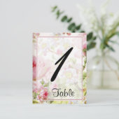Vintage Rosa Posh Wedding Tischnummer (Stehend Vorderseite)
