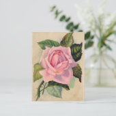 Vintage Rosa Postkarte (Stehend Vorderseite)