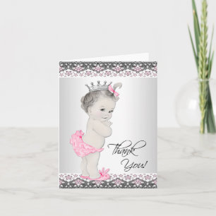 Vintage rosa Prinzessin Baby Shower Dankeskarten Dankeskarte