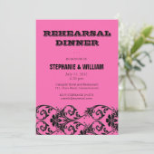 Vintage Rosa Probe Abendkarte Einladung (Stehend Vorderseite)