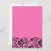 Vintage Rosa Probe Abendkarte Einladung (Rückseite)