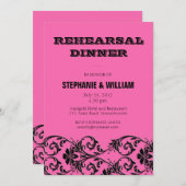 Vintage Rosa Probe Abendkarte Einladung (Vorne/Hinten)