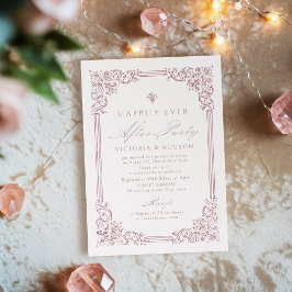 Vintage, rosa Rahmen glücklich immer nach dem Part Einladung