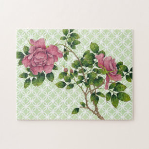 Vintage rosa Retro-Kunst Puzzle