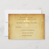 Vintage rosa romantische Rose Franzose Goldfleurde RSVP Karte (Rückseite)