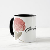 Vintage Rosa-Rosa-Abbildung Tasse (Vorderseite Links)