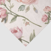Vintage Rosa Rosa Blütendecoup Seidenpapier (Ausschnitt)