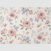 Vintage Rosa Rosa Blütendecoup Seidenpapier (Vorderseite)