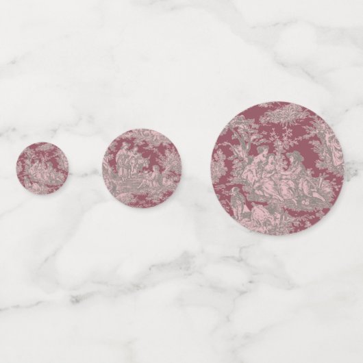 Vintage Rosa-Rosa-Dusche Konfetti (Rückseiten)