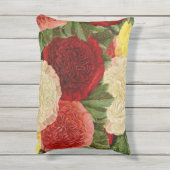 Vintage Rosa Rosa Gelbe Rosen Kissen Für Draußen (Rückseite(Vertikal))