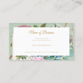 Vintage Rosa-Rose aus Ephemera mit Goldschrift Visitenkarte (Rückseite)