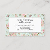 Vintage Rosa Rose Blume Blumengeschäft Telefonnummerkarte (Rückseite)