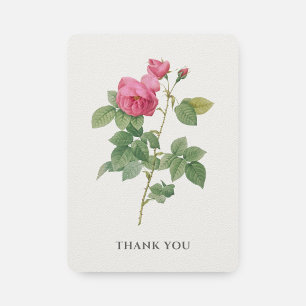 Vintage rosa Rose Botanisch Dankeskarte