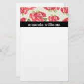 Vintage rosa Rose Briefpapier (Vorne/Hinten)