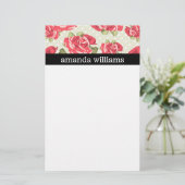 Vintage rosa Rose Briefpapier (Stehend Vorderseite)