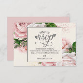 Vintage Rosa Rose Cream Wedding RSVP (Vorne/Hinten)