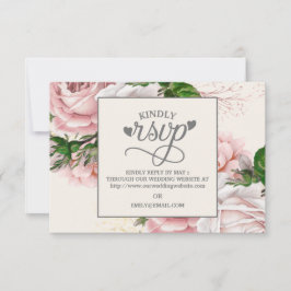 Vintage Rosa Rose Cream Wedding RSVP