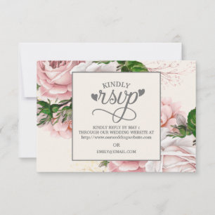 Vintage Rosa Rose Cream Wedding RSVP